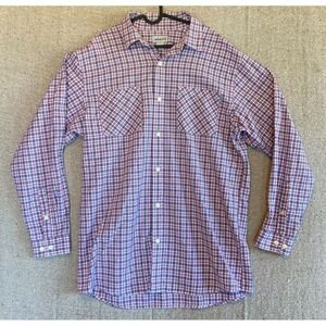 Mens Sz Large CARHARTT Long Sleeve Multicolor Button Up 2 Pocket Shirt